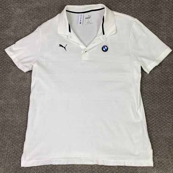 Puma Other - Puma BMW Polo Shirt Men's Large Fits Like Medium White Golf BMW Motorsport